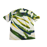 Zara Mens Green/Yellow Printed Button-Down Short-Sleeve Shirt Size L