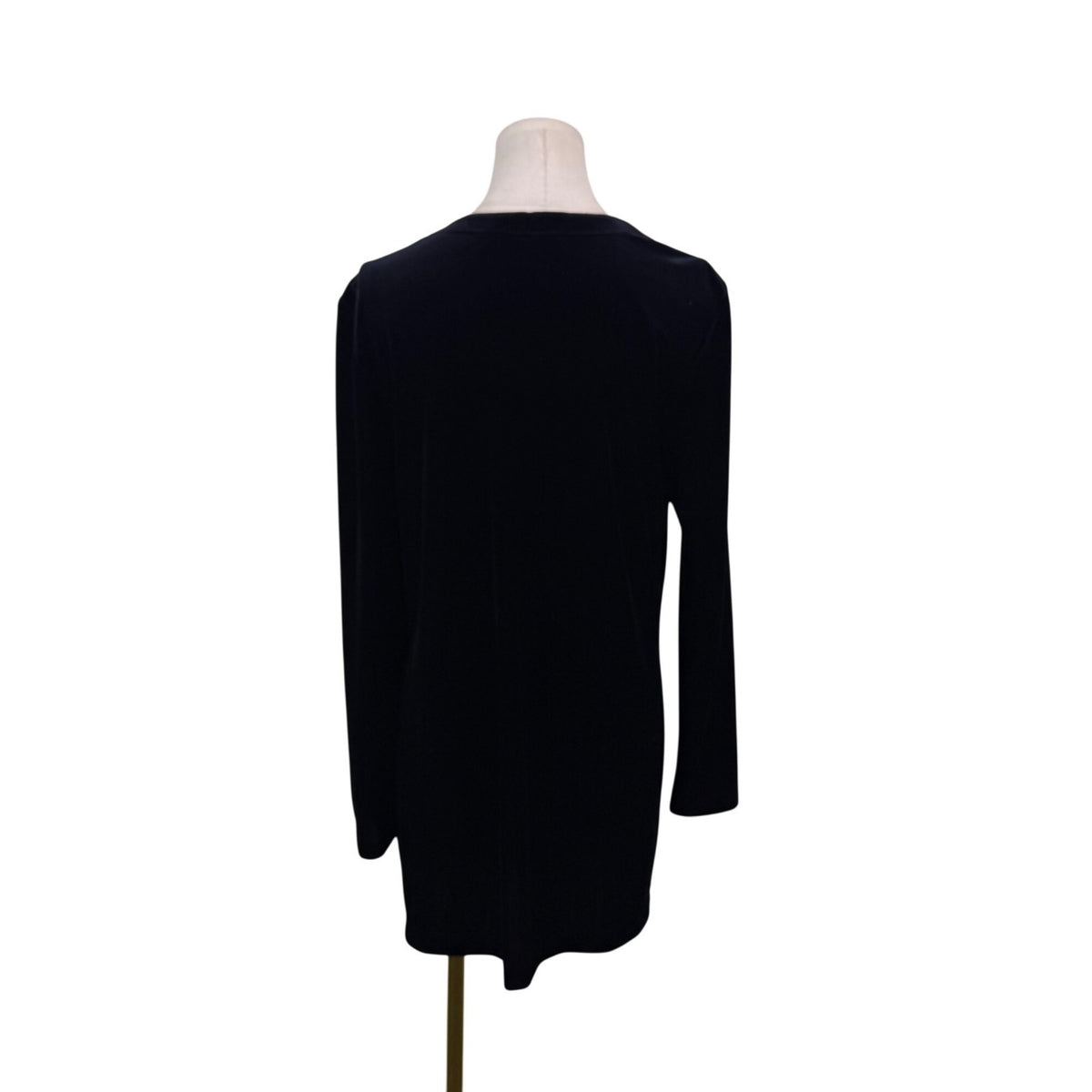 Linda Allard Ellen Tracy Womens Black Velvet Button Down Long Cardigan Size 10