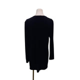 Linda Allard Ellen Tracy Womens Black Velvet Button Down Long Cardigan Size 10