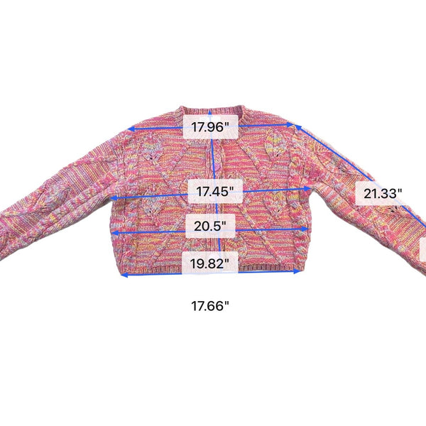 Style Tang Womens Multicolor Knit Cardigan Sweater Button Front Long Sleeve Sz S