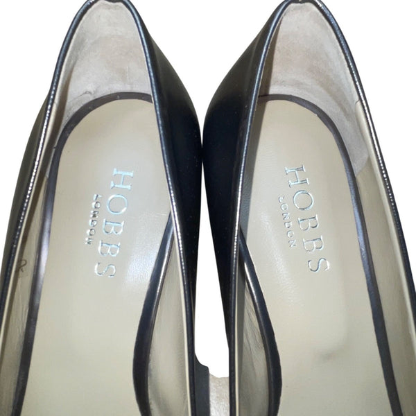 Hobbs Women’s Bronze Ruby Fringe Court Leather Square Toe Block Heel Size US7