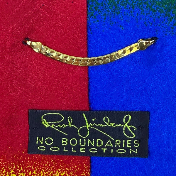 Rush Limbaugh Mens Multicolor Silk Tie No Boundaries Collection Chain Motif