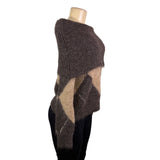 Zara Womens Brown/Beige Argyle Pattern Knit Sweater  Size S