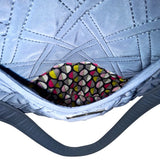 Vera Bradley Women’s Gray Quilted Nylon Zip Closure Double Strap Shoulder Bag