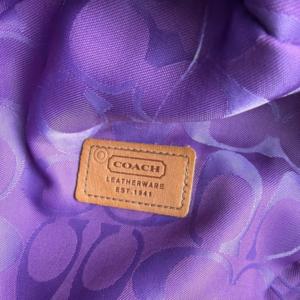 Coach Womens Burgundy Leather Bucket Hat M/L Adjustable Stylish Design