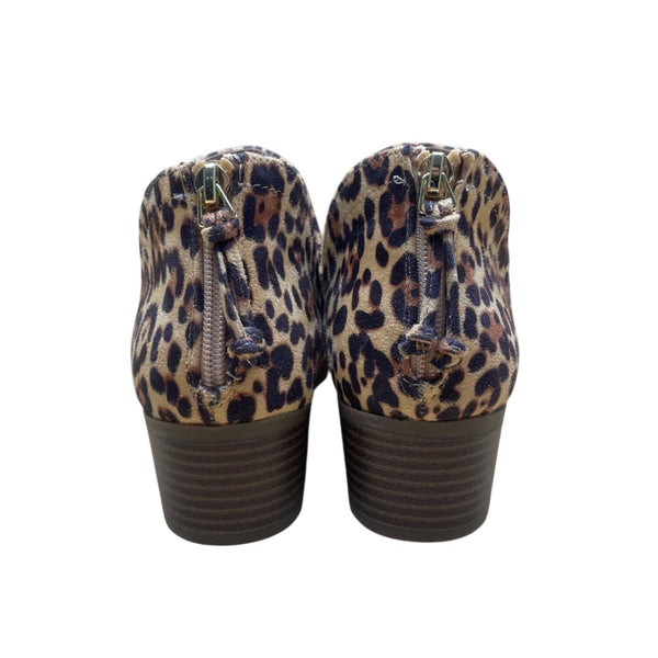 Reaction Kenneth Cole Women’s Brown Leopard Print Back Zip  Sz 8.5