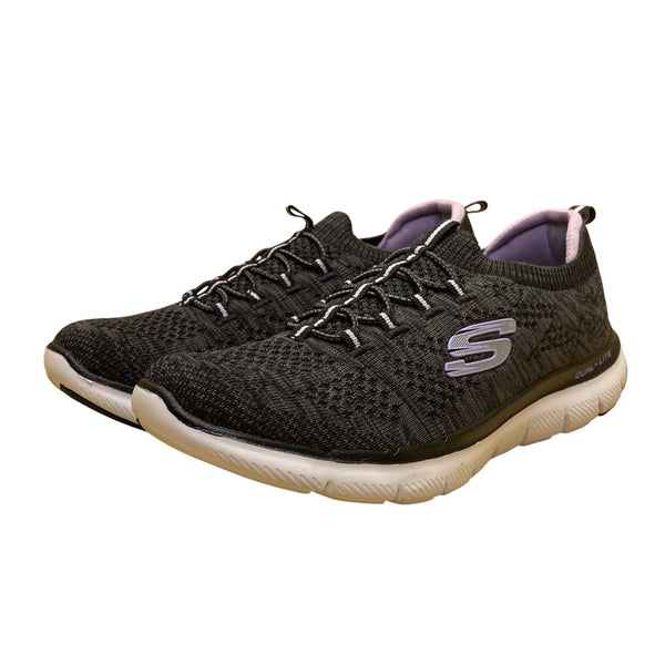 Skechers Women’s Black Knit Memory Foam Athletic Dual-Lite Sneakers Size 7