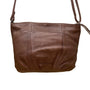 Day & Mood Women’s Brown Leather Woven Zip Closure Adjustable Crossbody Bag