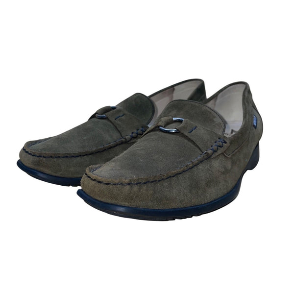 Mephisto Women’s Dark Green Suede Cool-Air Technology Slip-On Loafers Size 9.5US