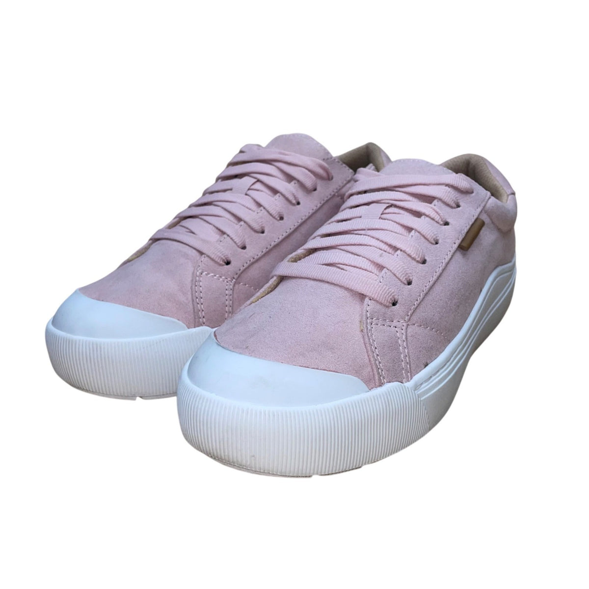 Dr. Scholls Women’s Pink Suede Casual Low Top Lace-Up Time Off Sneakers Size 7M