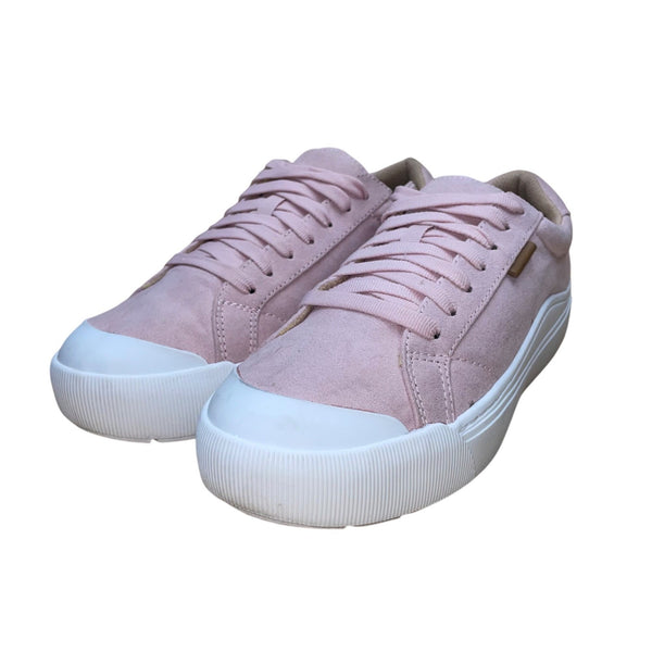 Dr. Scholls Women’s Pink Suede Casual Low Top Lace-Up Time Off Sneakers Size 7M
