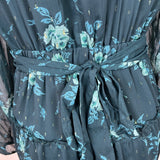 City Studio Women's Teal Blousson Mini Dress With Floral Pattern Size XL - NWT