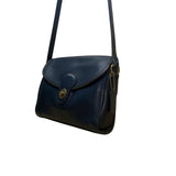 Coach Women’s Navy Leather Turnlock Closure Adjustable Strap Crossbody Bag