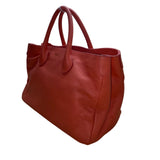 Mark & Graham Women’s Red Leather Gold BCB Initial Details Tote Bag Size L