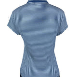J.Crew Womens Blue & White Striped Collared Short Sleeve Polo Shirt Size L - New