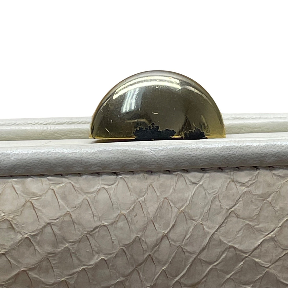 Aspects Women’s Beige Faux Snakeskin Classic Frame Crossbody Bag