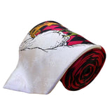 Dr. Seuss Mens Red & Black 100% Silk Christmas Grinch Themed Hand-Sewn Tie