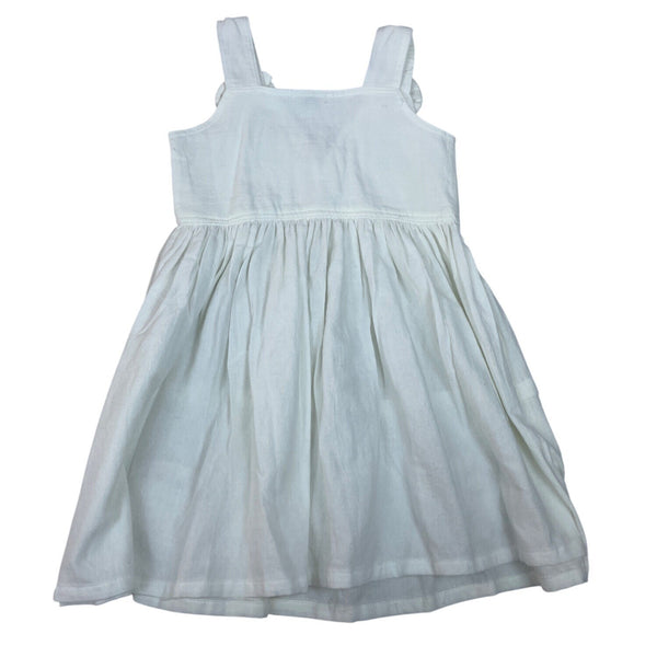 Walk Walk White Sleeveless Dress With Elephant Appliqué & Button Details Sz 3