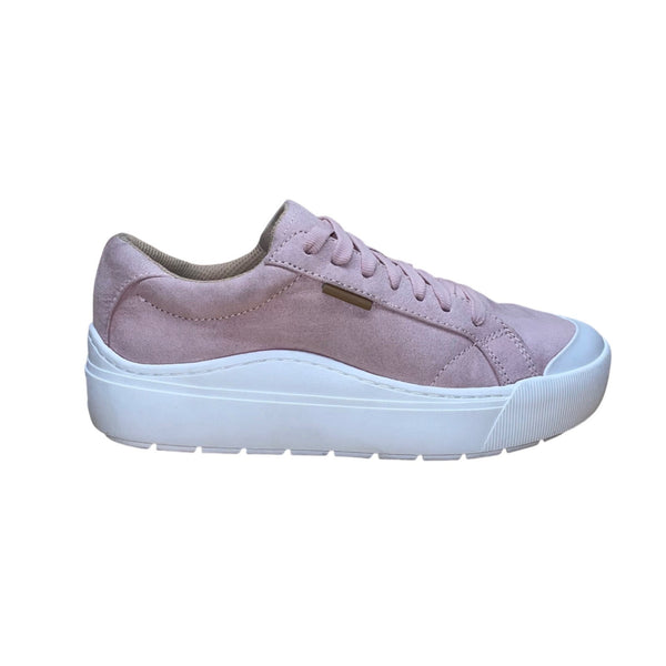 Dr. Scholls Women’s Pink Suede Casual Low Top Lace-Up Time Off Sneakers Size 7M