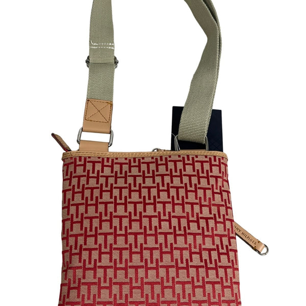 Tommy Hilfiger Crossbody Red Shoulder Bag Outside and Inside Zipper Sz M - NWT