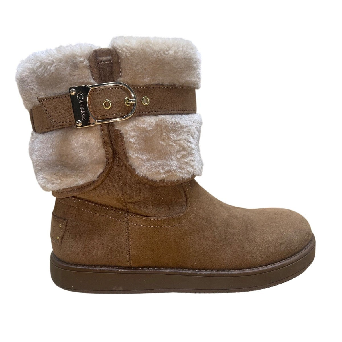 G By GUESS Women’s Brown Mid-Calf Suede Faux Fur Slip-On Boots Size 7M