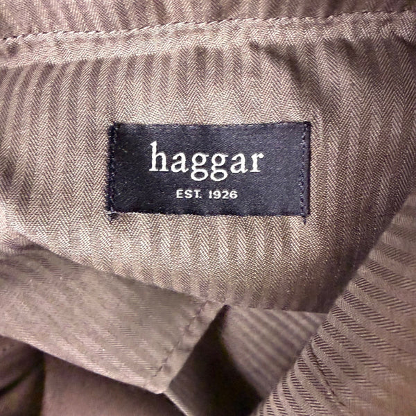 Haggar Mens Brown Pants Classic Fit Flat Front Sz 36W X 30L - New