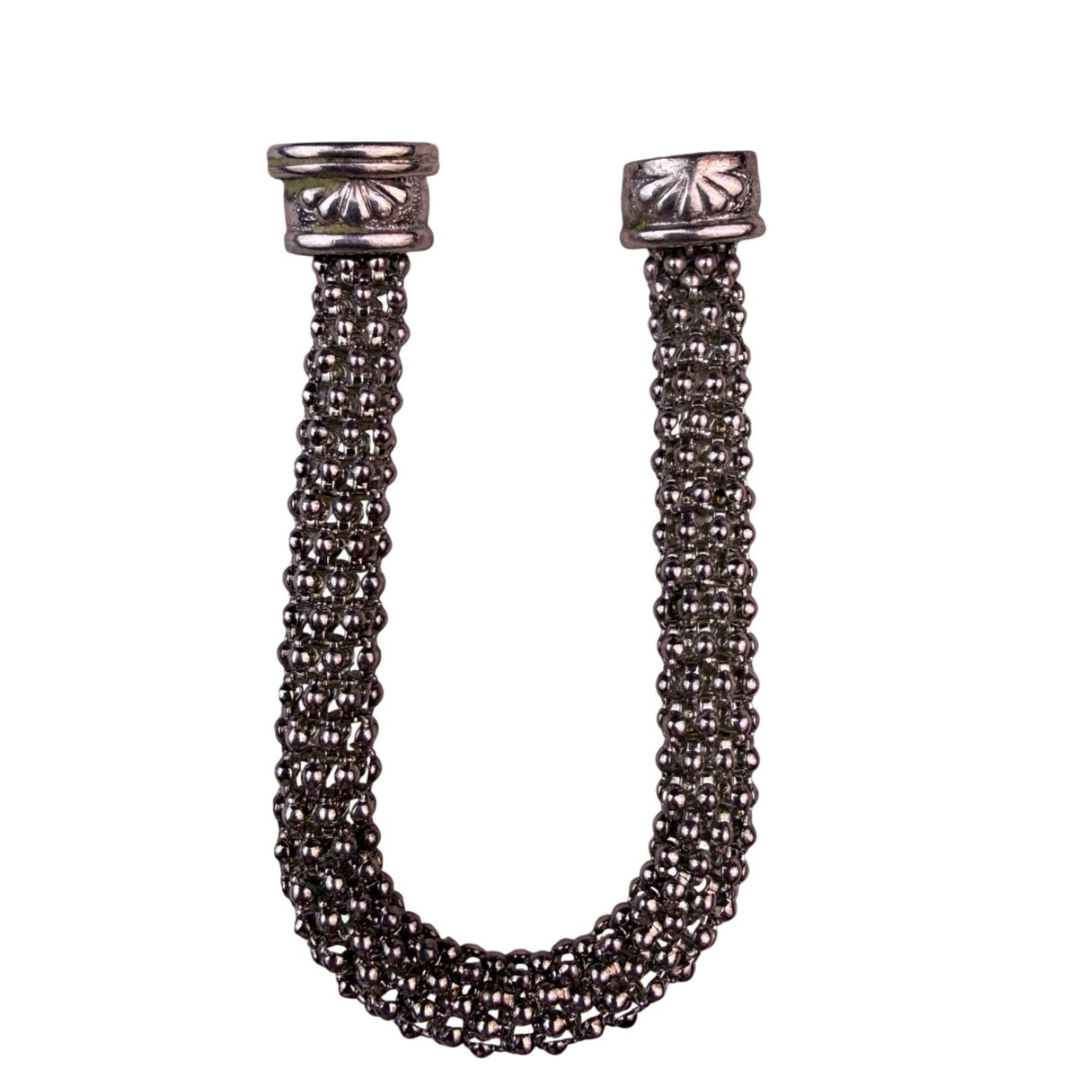 Vintage Womens Silver Tone Mesh Bracelet Adjustable Handmade Retro Style