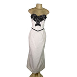 Victor Costa Women’s White & Black Dress & Blazer Set Elegant Lace Size 10