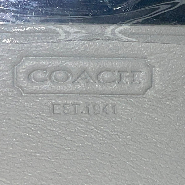 Coach Women’s White Leather With Silver Trim Compact Mini Wallet