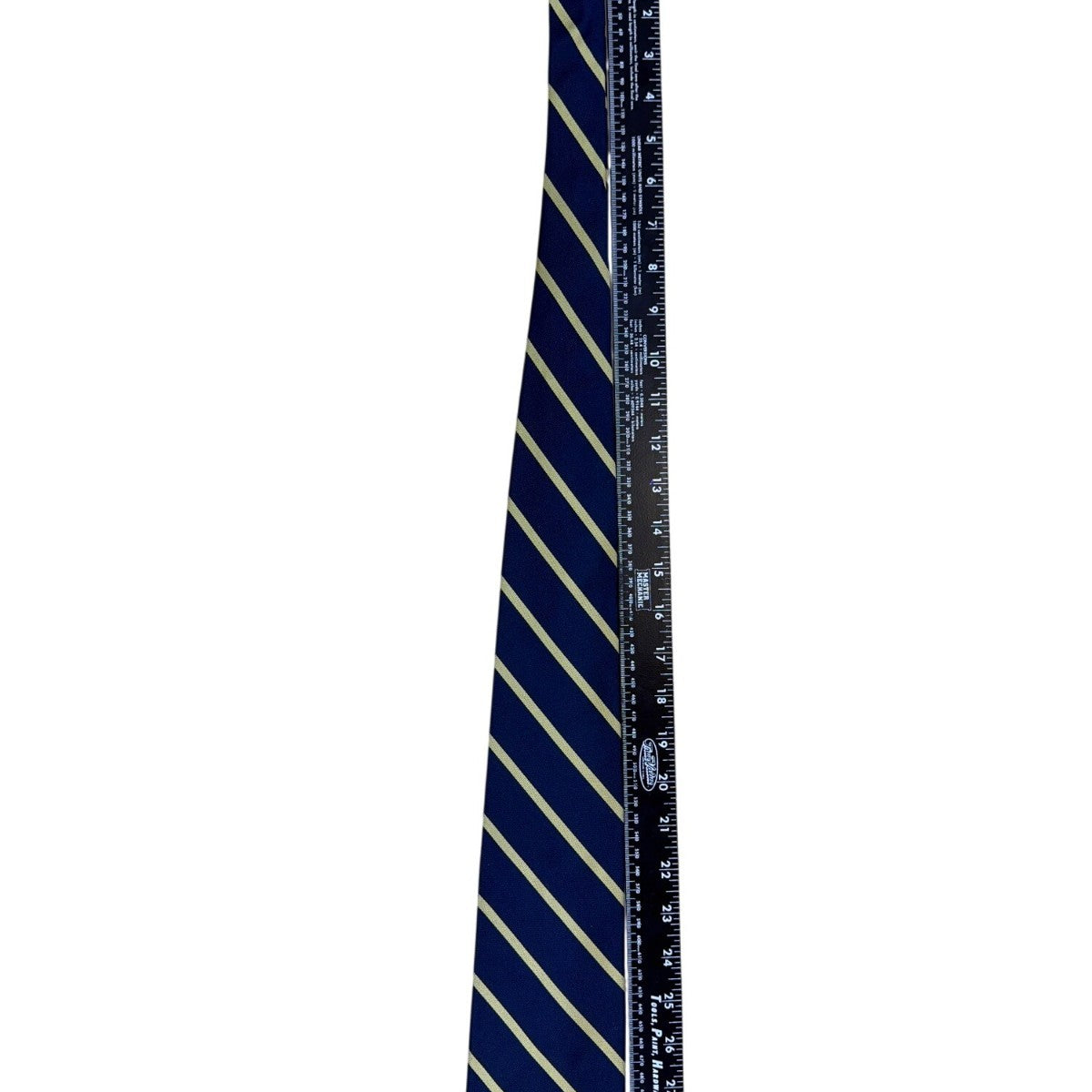 Vintage Brooks Brothers Mens Navy & Yellow Silk Striped Tie Handmade USA Classi