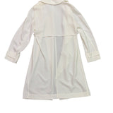 Black Label By Chicos Womens White Sheer Open-Front Trench Coat 69% Triacetate S
