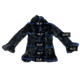 Jocelyn Womens Black Dyed Rabbit Fur Ruffle Open-Front Jacket Sz M