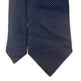 Faconnable Mens Navy Blue 100% Silk Polka Dot Necktie Elegant Classic Design