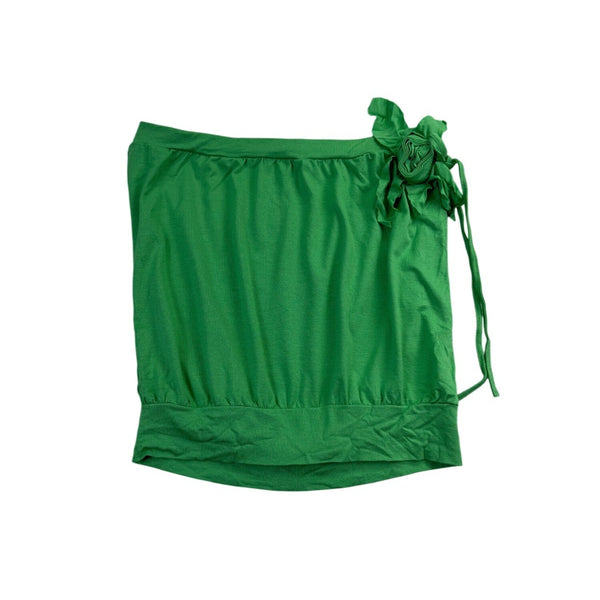 Guess Collection Womens Apple Green Strapless Top With Flower Detail One Size