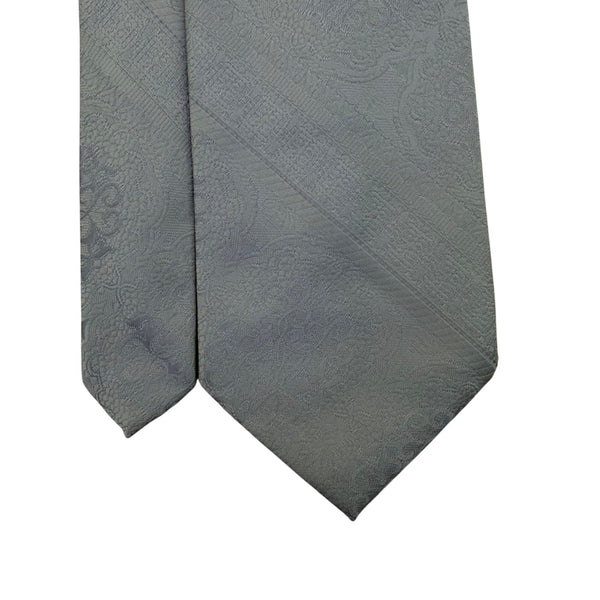 Colosseo Di Roma Mens Light Gray Polyester Patterned Necktie Classic Design