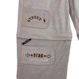 ONeill Kids Beige Bib Snow Pants Embroidered Patches Adjustable Straps Sz 10 New
