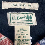 L.L. Bean Mens Russet Plaid Flannel Shirt Reg Traditional Fit Sz XXL