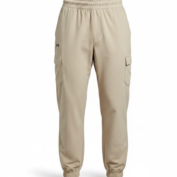 Under Armour Mens Beige Stretch & Loose Fit Cargo Joggers Size L