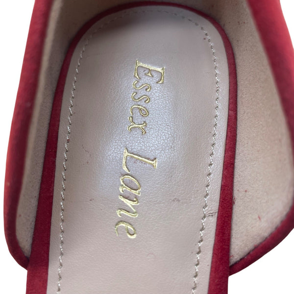 Essex Lane Women's Red Suede Pointed Toe Dakota D'Orsay Style Heels Size 7M