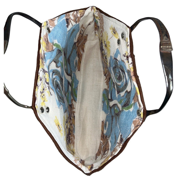 Handcrafted Women's Brown Silverware Crafty Art Handle Handbag Sz M