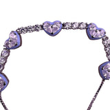 Brilliance Womens Silver Tone Heart Crystal Bracelet Adjustable Design