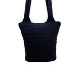 The Sak Women’s Navy Blue Crochet Zipper Closure Double Strap Shoulder Bag Sz M
