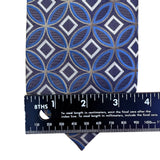 Valentino Rudy Mens Blue Microfiber Geometric Pattern Necktie Handcrafted Italy
