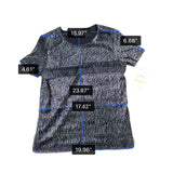Alfred Dunner Womens Black Top Shimmering Textured Short Sleeve Shirt Size S