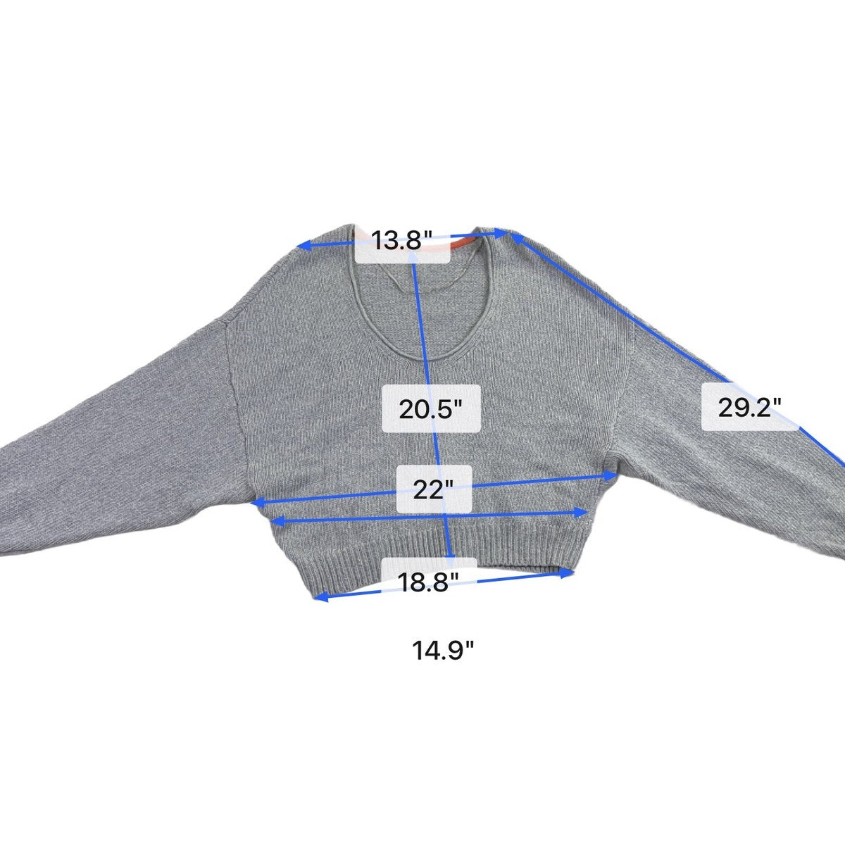 Free People Womens Gray Cotton Knit Cropped Sweater Casual Pullover Size S