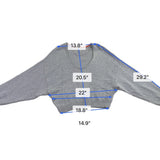 Free People Womens Gray Cotton Knit Cropped Sweater Casual Pullover Size S