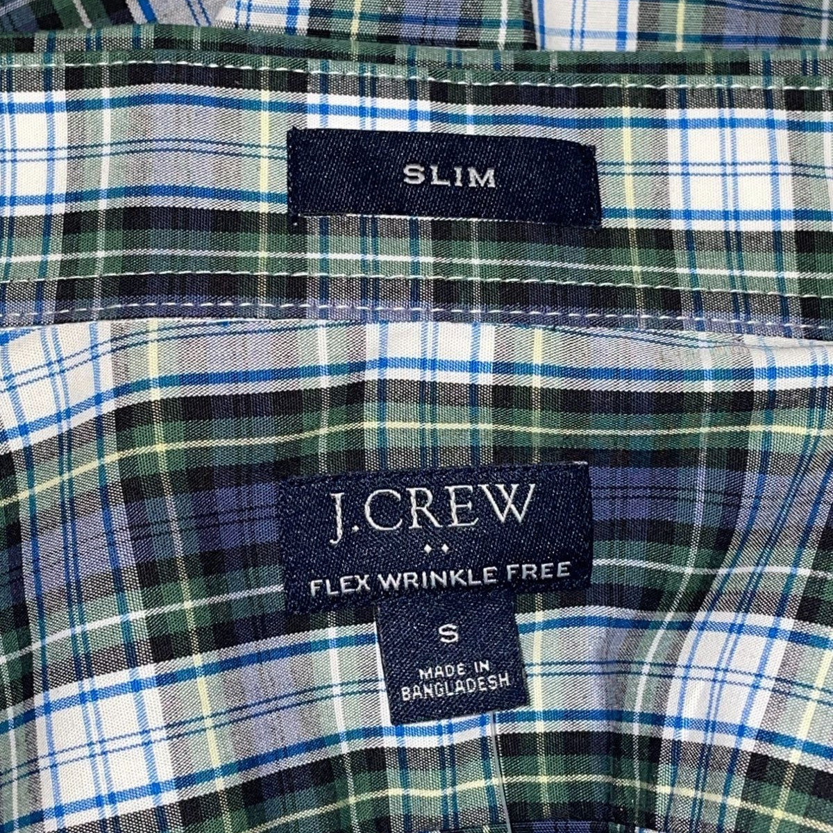 J.Crew Mens Flex Wrinkle-Free Plaid Button-Up Shirt Size S Blue/Green New