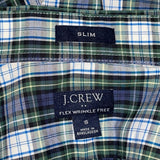 J.Crew Mens Flex Wrinkle-Free Plaid Button-Up Shirt Size S Blue/Green New