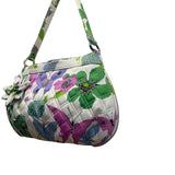 Vera Bradley Women’s White Green Multicolor Quilted Butterfly Print Shoulder Bag