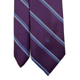Christian D Mens Burgundy/Blue Striped Neck Tie One Size